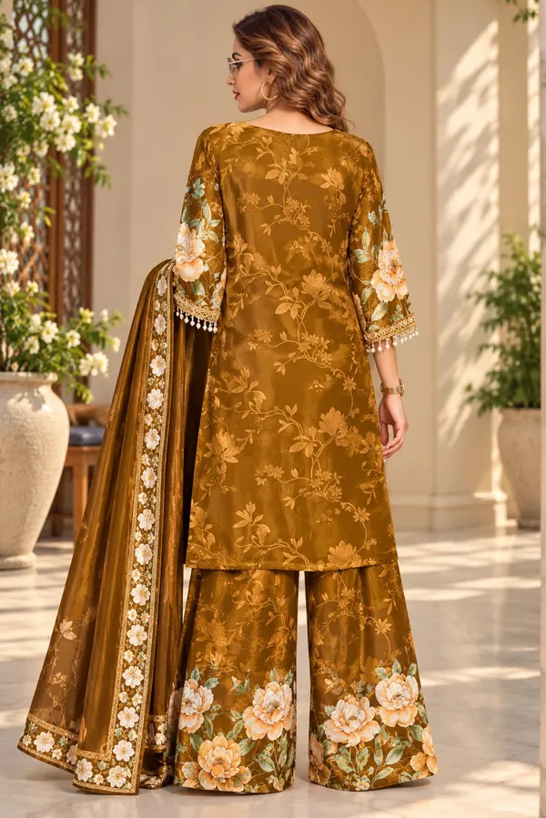 Mehandi_green__Viscose_Crepe_Straight_Floral_Print_Kurta_Suit_Set_For_Women