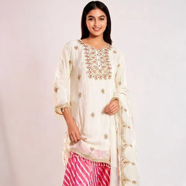 Pink_White_Chinon_Flared_Printed_Sharara_Suit_Set_For_Women