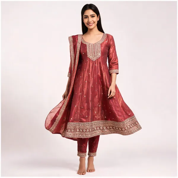 Rose_Silk_Blend_Anarkali_Suit_Set_For_Women