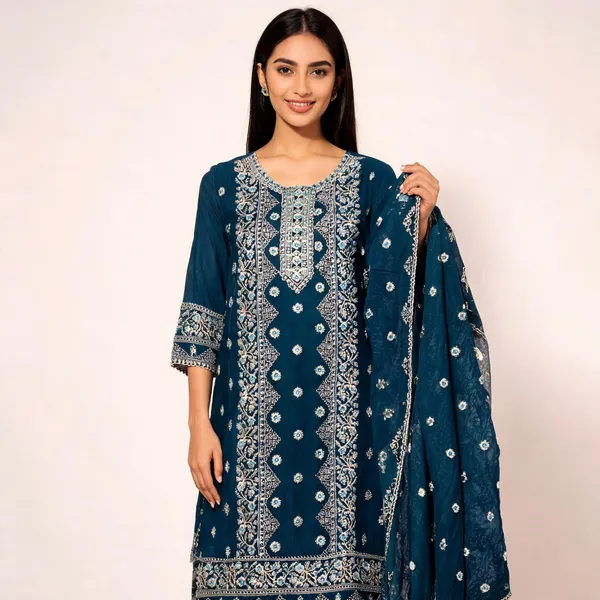 Blue_Mul_Chanderi_Straight_Suit_Set_For_Women