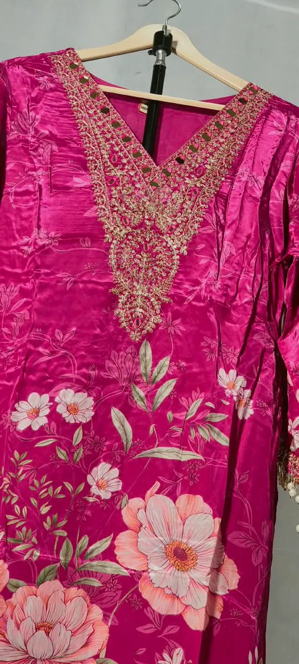 Pink_Floral_Print_Embellished_Kurta_Set_for_Women