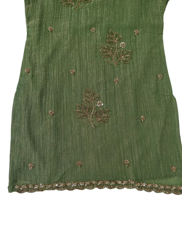 Green_Textured_Straight_Kurta_Set_For_Women