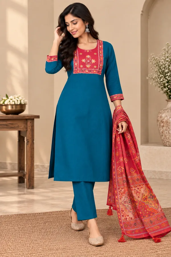 Blue_Cotton_Straight_Kurta_Suit_Set_For_Women