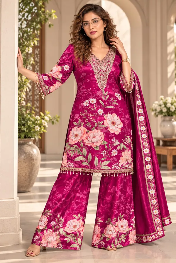 Pink_Floral_Print_Straight_Embellished_Kurta_Suit_Set_For_Women