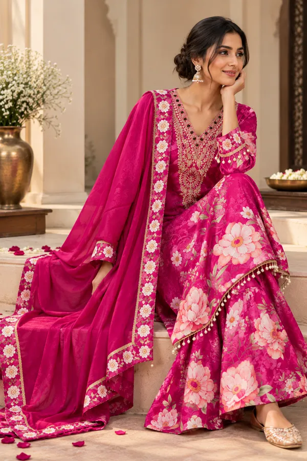 Pink_Floral_Print_Straight_Embellished_Kurta_Suit_Set_For_Women
