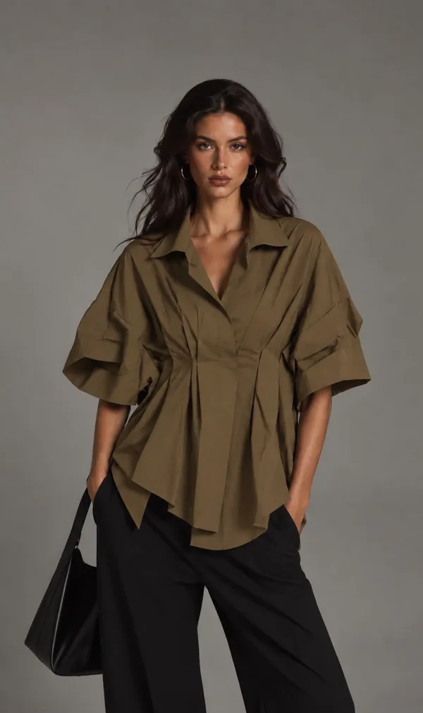 Olive_Cotton_Relaxed_Fit_Collared_Shirt_For_Women