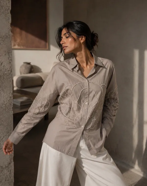 Beige_Cotton_Relaxed_Fit_Embroidered_Shirt_For_Women