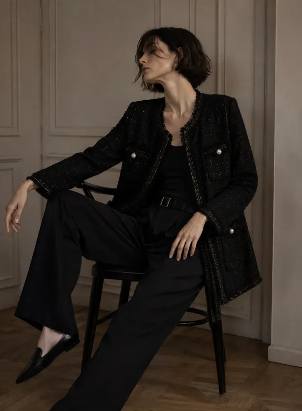 Black_Tweed_Textured_Jacket_For_Women