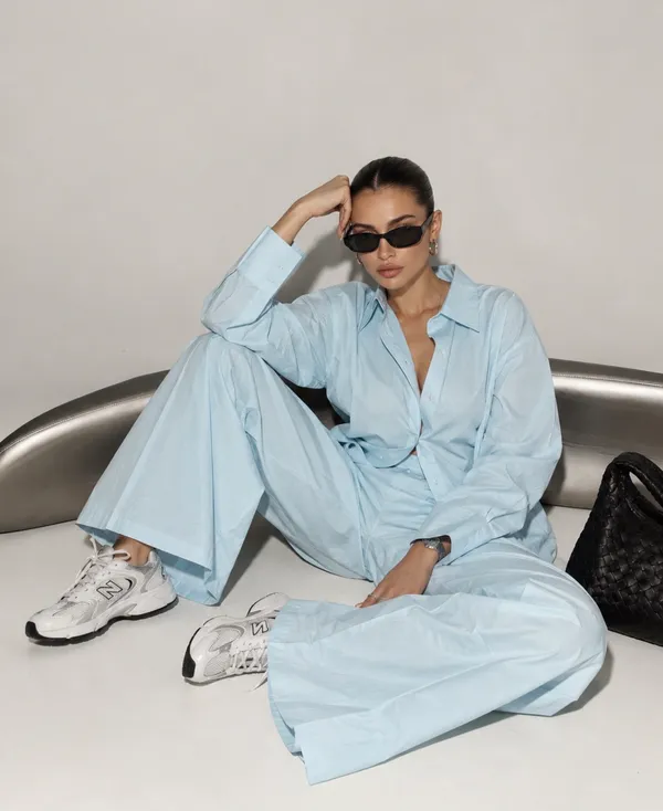 Light_Blue_Cotton_Relaxed_Fit_Coord_Set_For_Women
