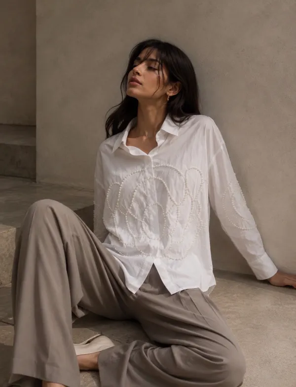 White_Cotton_Textured_Relaxed_Fit_Shirt_For_Women