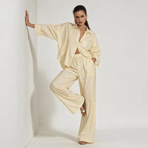 Yellow_Cotton_Relaxed_Fit_Coord_Set_For_Women