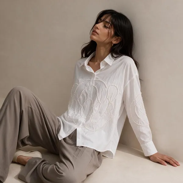 White_Cotton_Textured_Relaxed_Fit_Shirt_For_Women