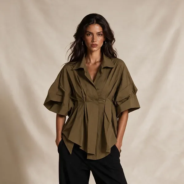 Olive_Cotton_Relaxed_Fit_Collared_Shirt_For_Women