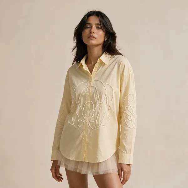 Yellow_Cotton_Relaxed_Fit_Embroidered_Shirt_For_Women