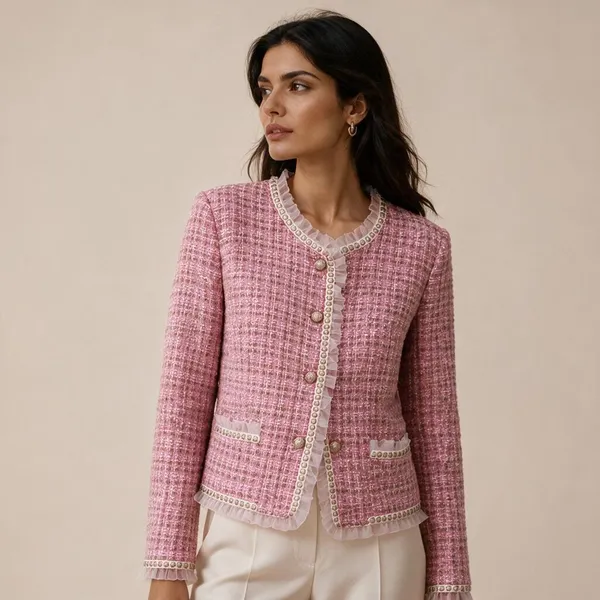 Pink_Tweed_Cropped_Jacket_For_Women