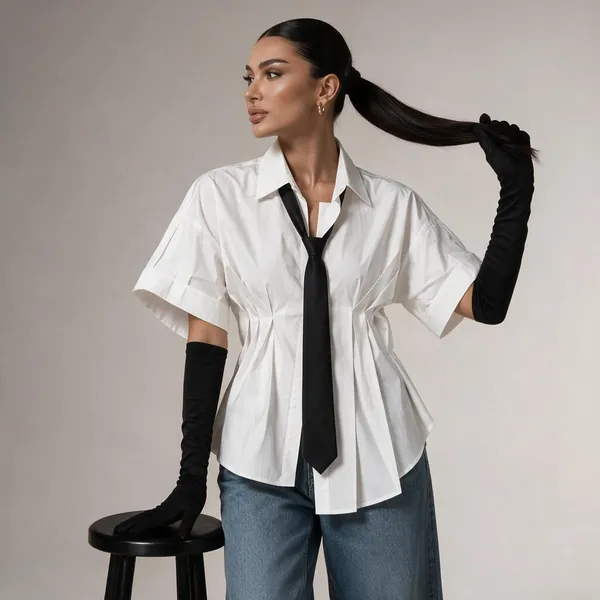 White_Cotton_Short_Sleeve_Relaxed_Fit_Shirt_For_Women