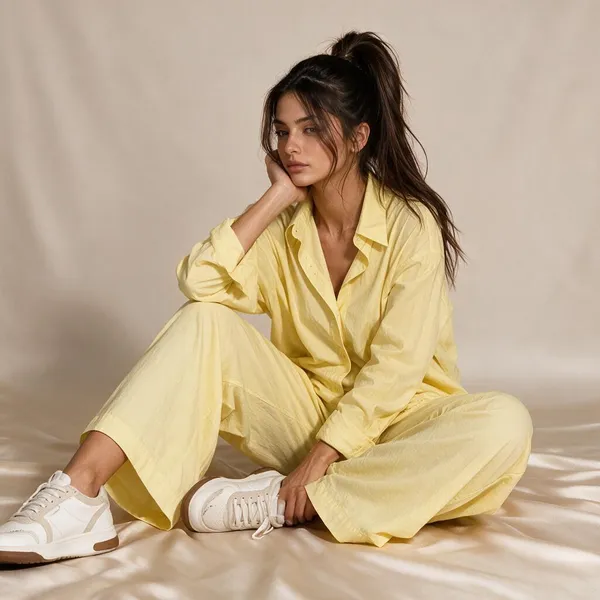 Yellow_Cotton_Relaxed_Fit_Coord_Set_For_Women