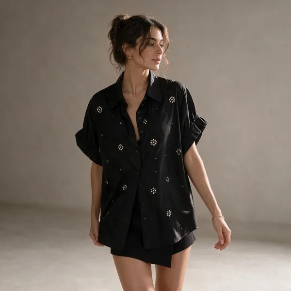 Black_Cotton_Embellished_Oversized_Shirt_For_Women