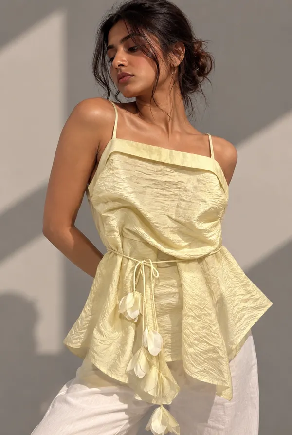 Yellow_Cotton_Silk_Crinkle_Peplum_Top_For_Women
