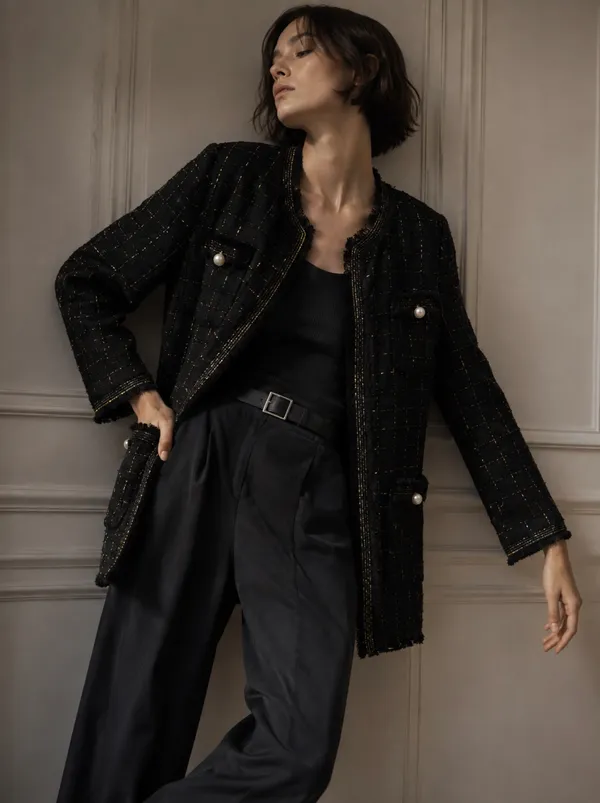 Black_Tweed_Textured_Jacket_For_Women