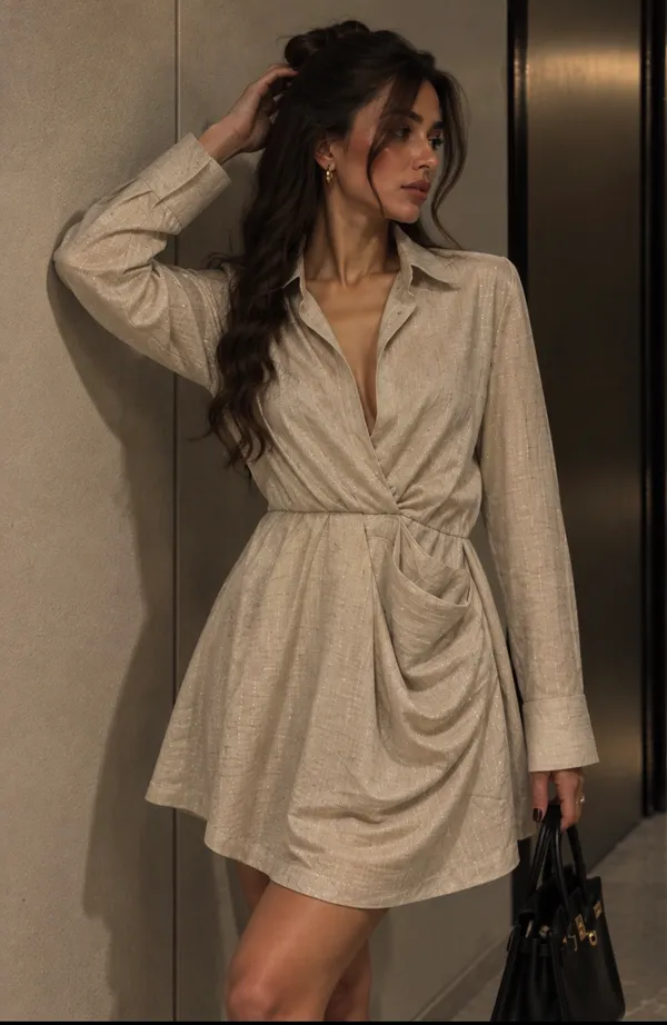 White_Cotton_Wrap_Shirt_Dress_For_Women