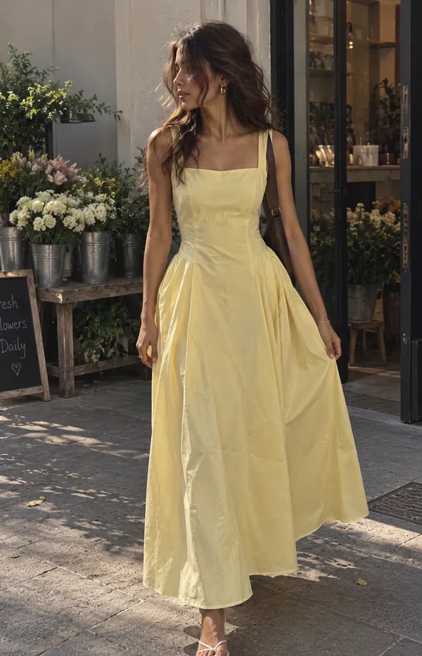 Yellow_Poly-Cotton_Sleeveless_A-Line_Maxi_Dress_For_Women