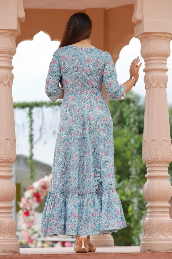 Blue_Floral_Print_Anarkali_Kurta_For_Women