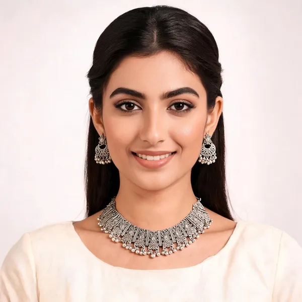 Silver_oxidise_Ethnic_Necklace_Set_For_Women