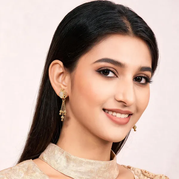 Gold_Brass_And_Micro_Plating_Crystal_Drop_Earrings_For_Women_&_Girls_