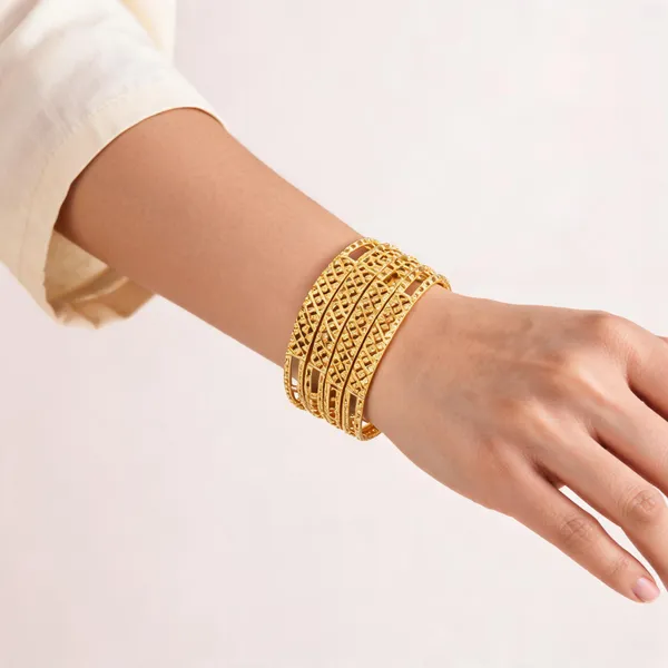 Gold_White_Metal_Bangles_For_Women_(Pack_of_4_)