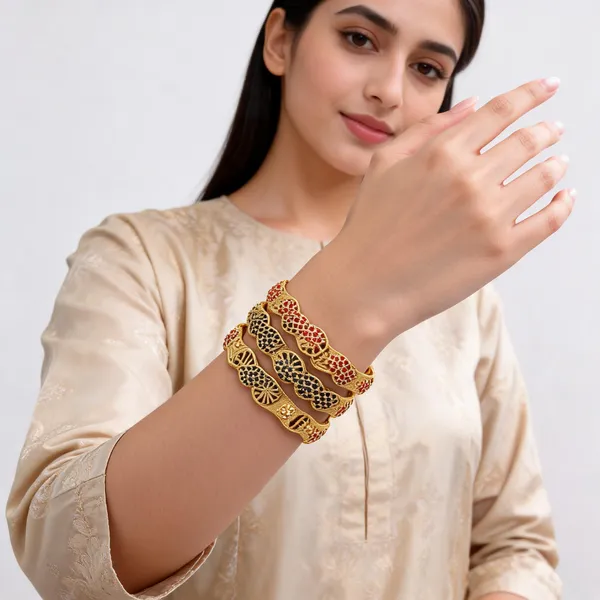 Gold_White_Metal_Bangles_For_Women_(Pack_of_4_)