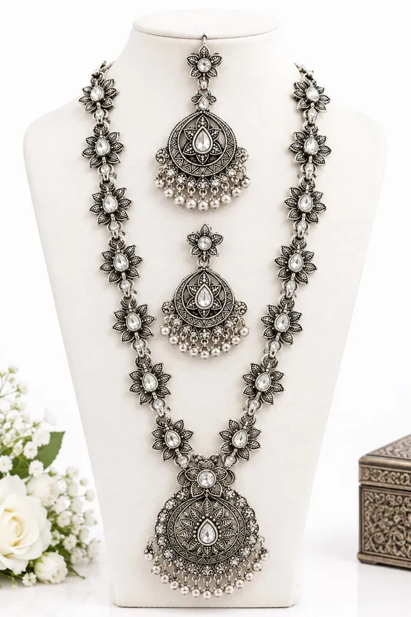Oxidized_Silver_Layered_Necklace_Set_for_Women