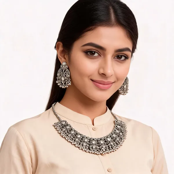 Oxidized_Silver_White_Metal_Ethnic_Jewellery_Set_For_Women_&_Girls_