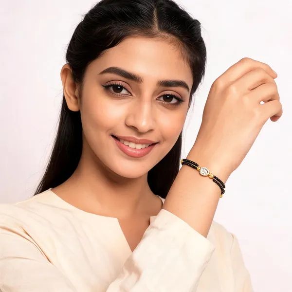 Gold_&_Black_Brass_Mangalsutra_Bracelet_For_Women