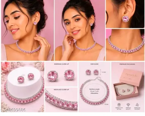 Pink_Crystal_Necklace_And_Earrings_Set_for_Women