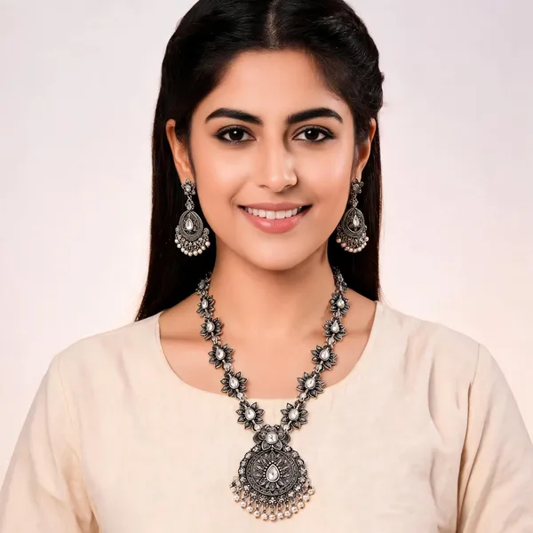 Oxidized_Silver_Oxidised_Layered_Necklace_Set_For_Women