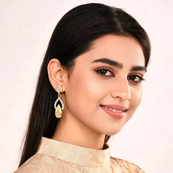 Gold_Brass_And_Micro_Plating_Crystal_Drop_Earrings_For_Women_&_Girls_