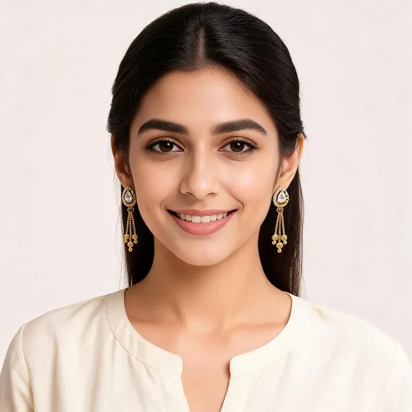 Gold_Brass_And_Micro_Plating_Chain_Drop_Earrings_For_Women
