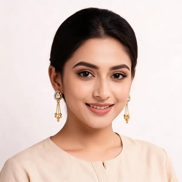 Gold_Brass_And_Micro_Plating_Chain_Drop_Earrings_For_Women