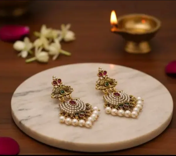 Goldan_oxidise_Peacock_Design_With_Pearl_Work_Pearl_Drop_Earrings_For_Women_&_Girls_