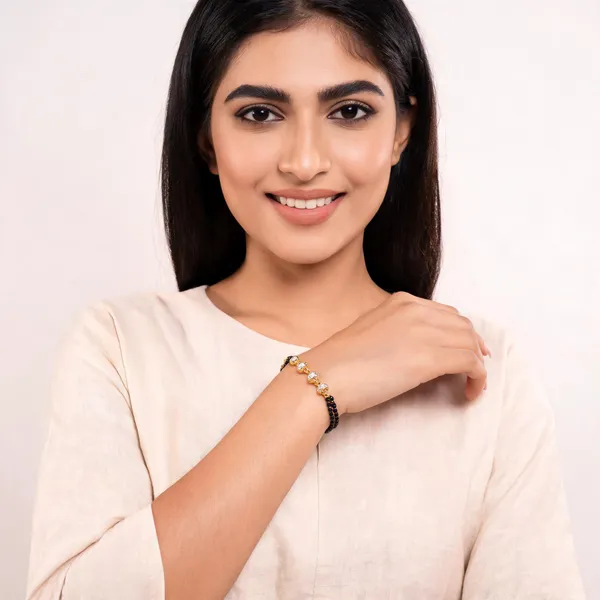 Black_Beeds_&_gold__Brass_Ad_Mangalsutra_Bracelet_For_Women