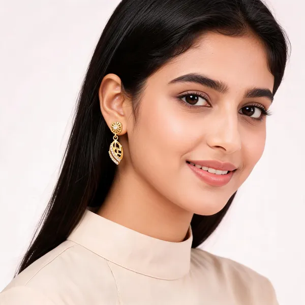 Gold_Brass_And_Micro_Plating_Crystal_Drop_Earrings_For_Women_&_Girls_