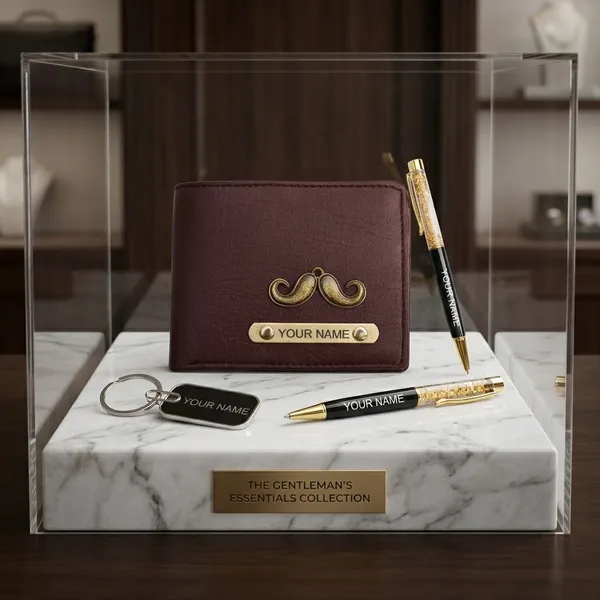 Leather_Wallet_Pen_And_Keychain_Set_for_Gifting
