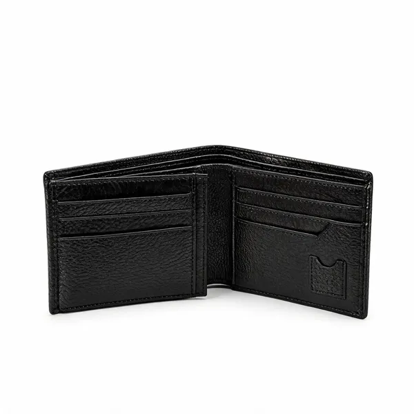 Black_Leather_Textured_Bifold_Wallet_For_Men
