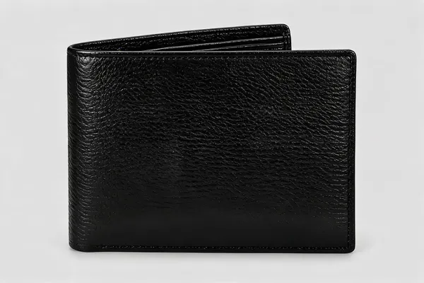 Black_Leather_Textured_Bifold_Wallet_For_Men