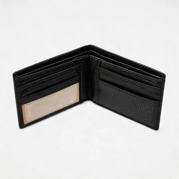 Black_Leather_Textured_Bifold_Wallet_For_Men