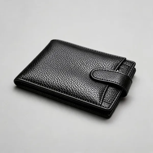 Black_Leather_Textured_Bi_Fold_Wallet_For_Men