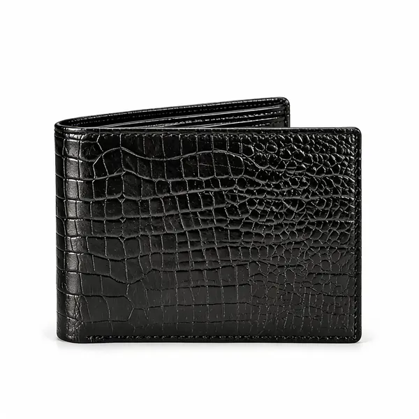 Black_Leather_Textured_Bifold_Wallet_For_Men