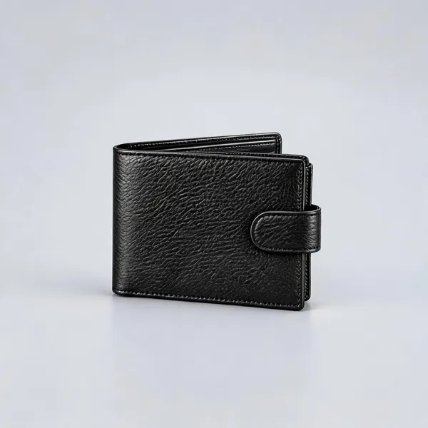 Black_Leather_Textured_Bifold_Wallet_For_Men