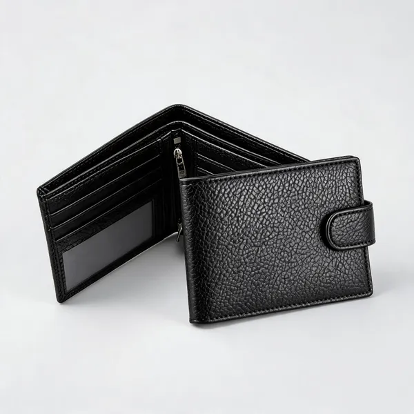 Black_Leather_Textured_Bifold_Wallet_For_Men
